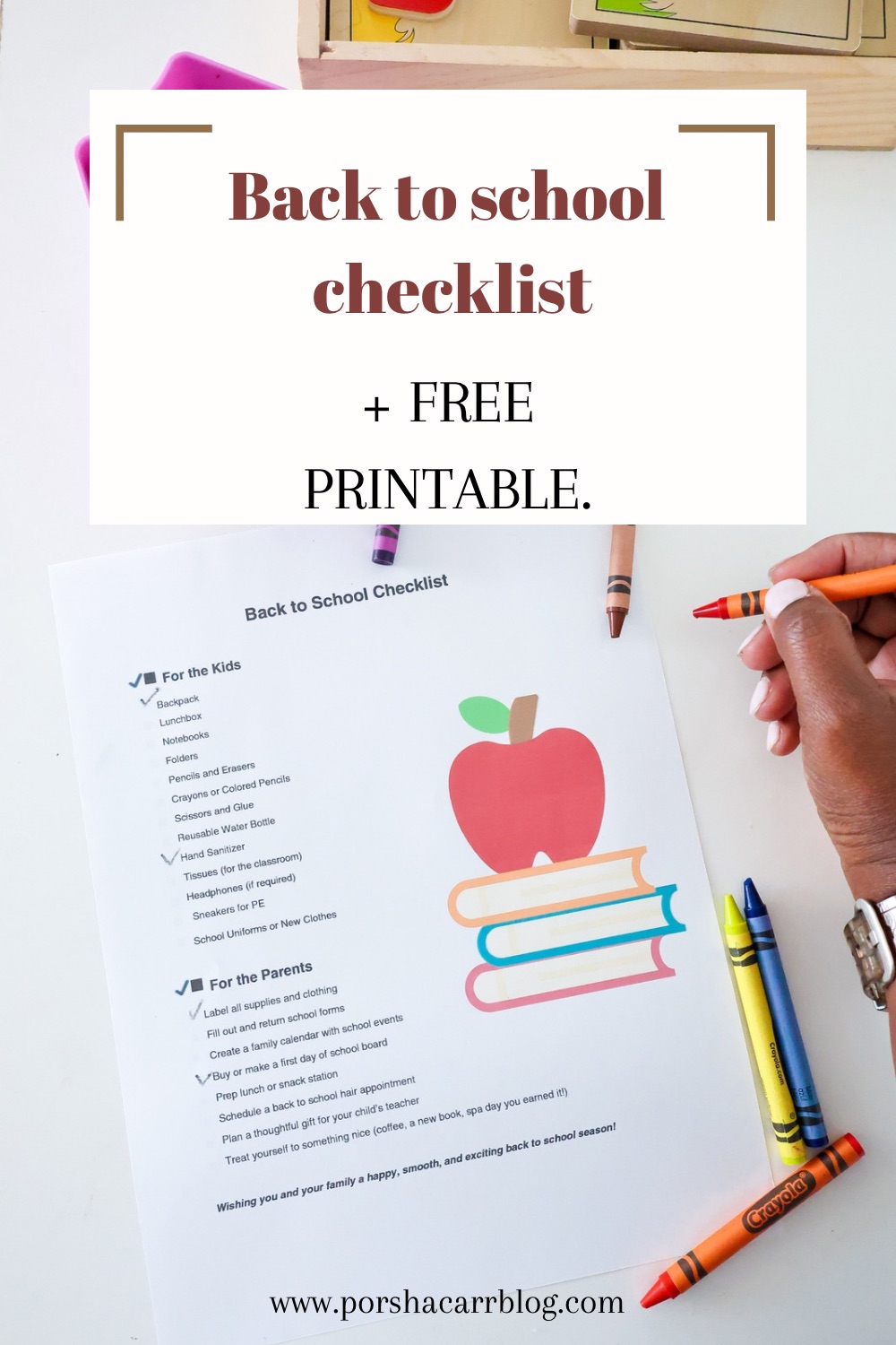 Back to school checklist 